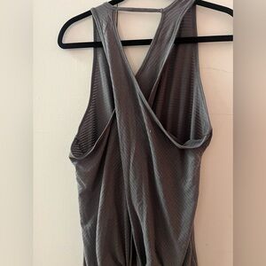 Athleta grey with stripes racer back tea